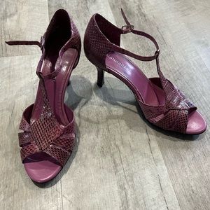 Purple snakeskin leather heels from Naturalizer